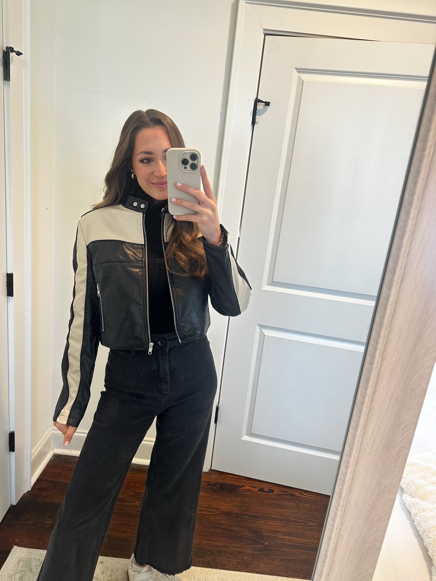 Color Block Cropped Jacket