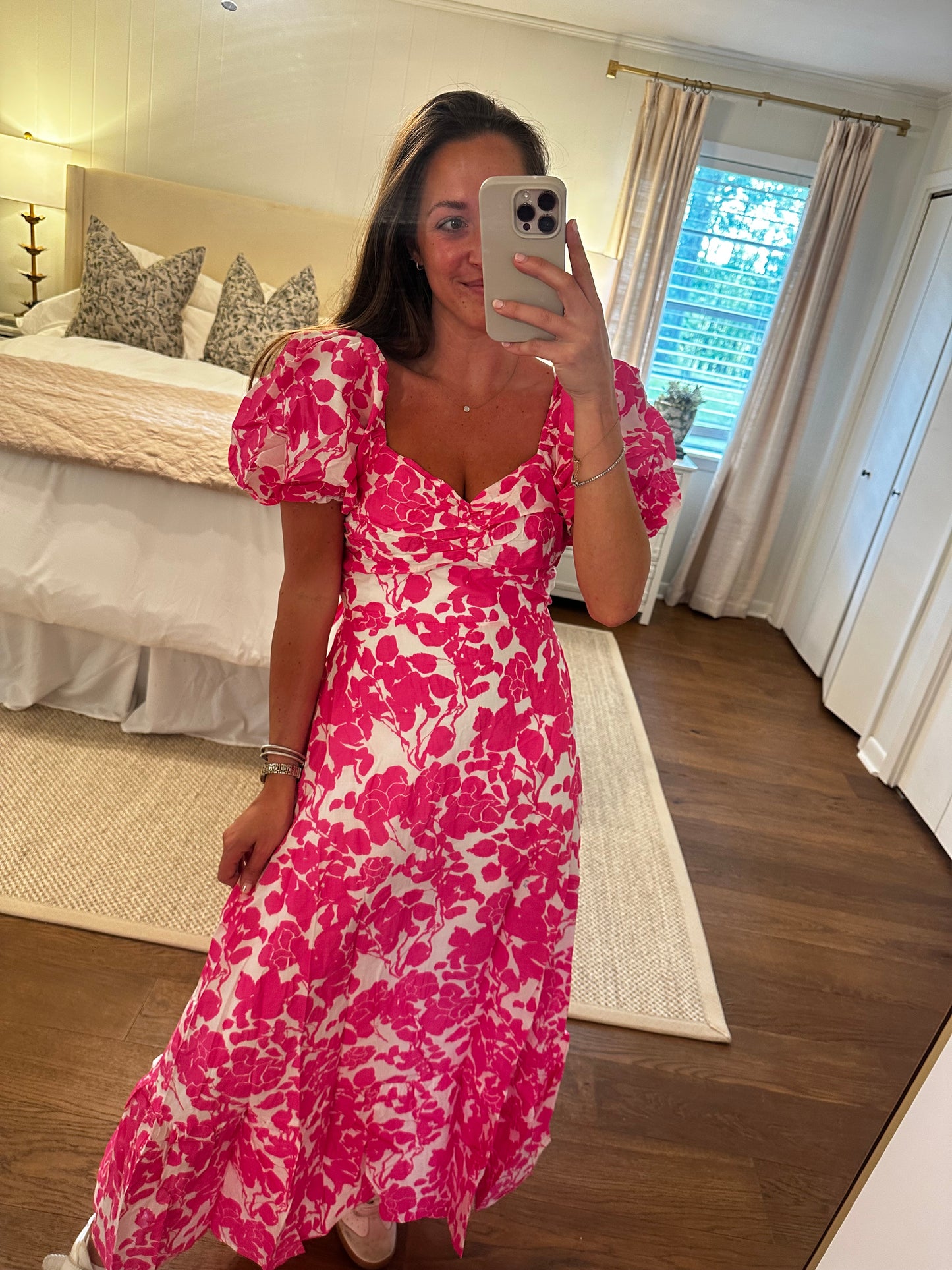 Fuchsia Floral Print Maxi