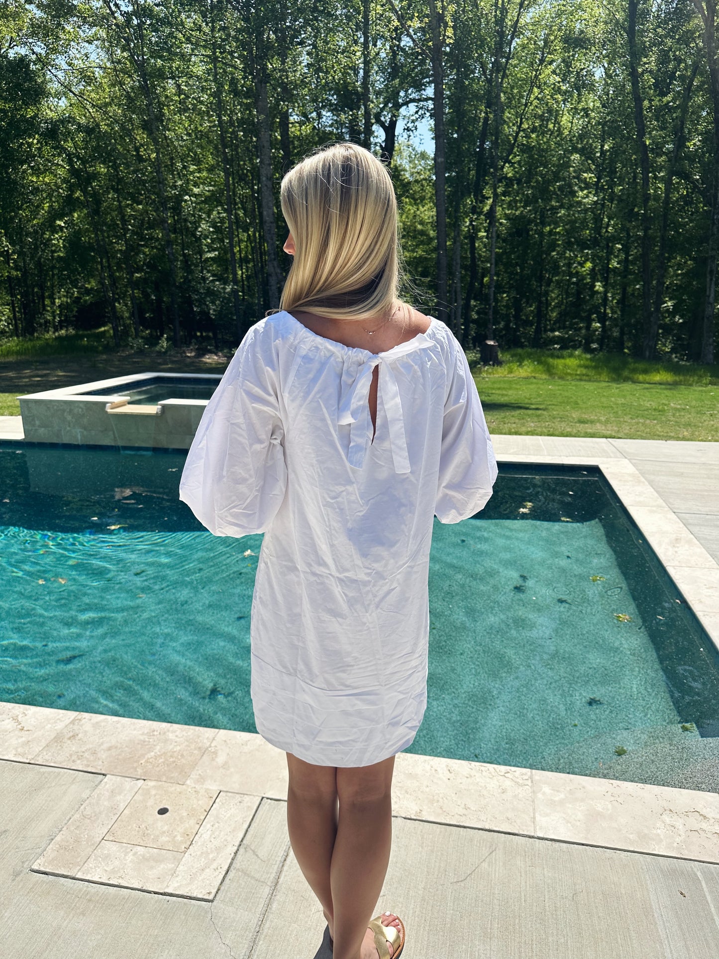 Pleat Detail Mini Dress