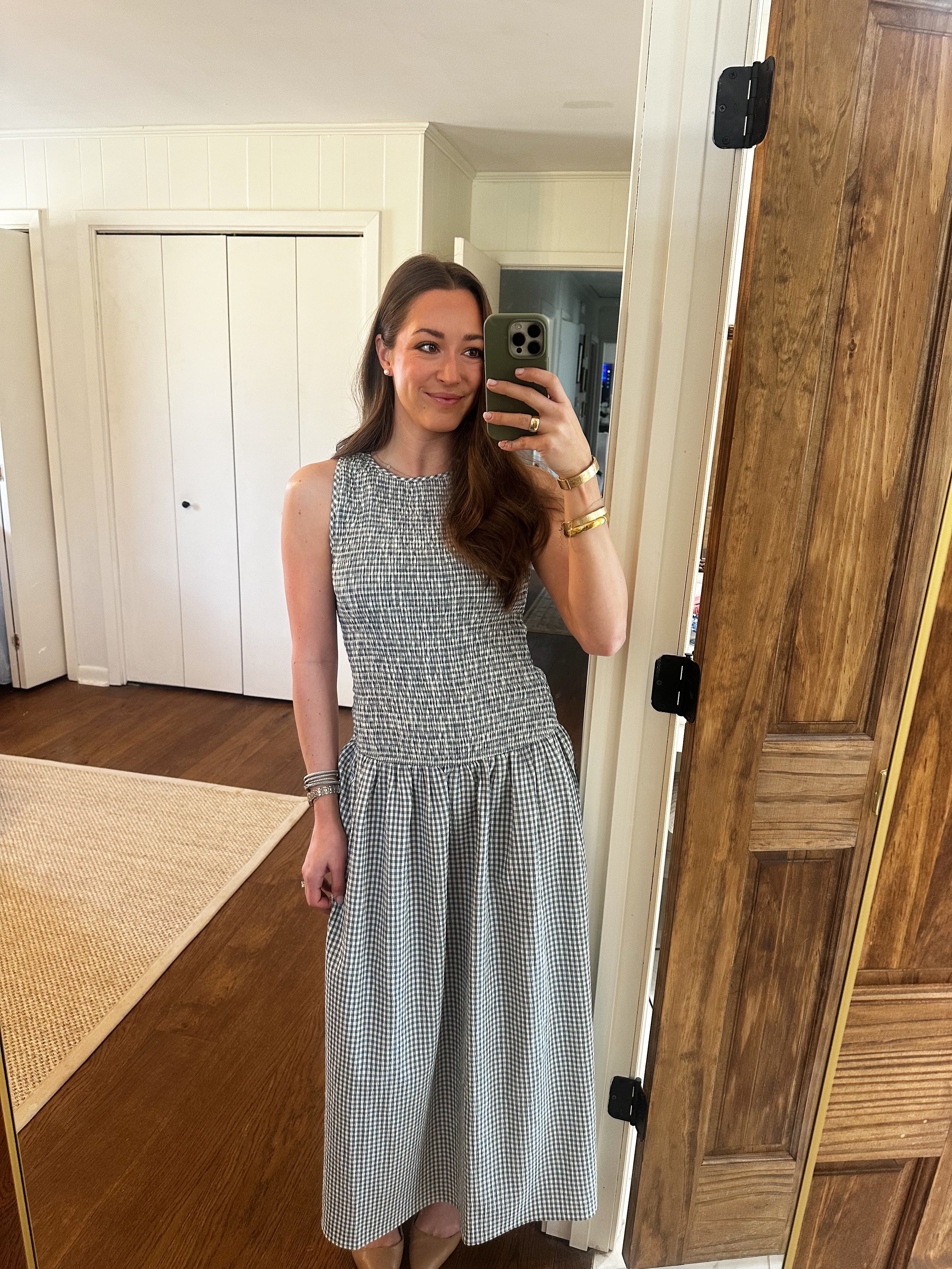 Gingham Drop Waist Maxi Dress
