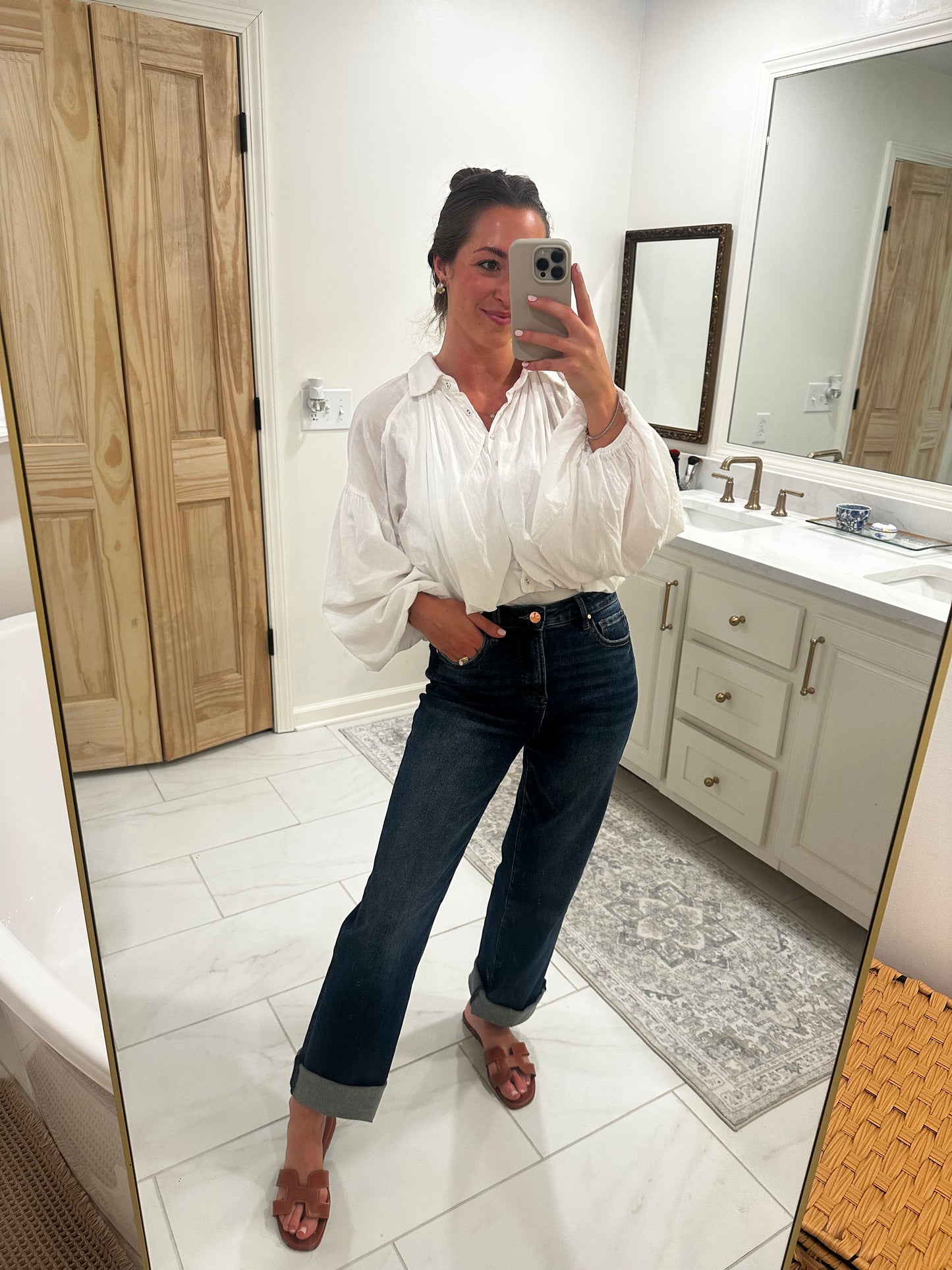 Risen Tummy Control High Rise Straight Jeans