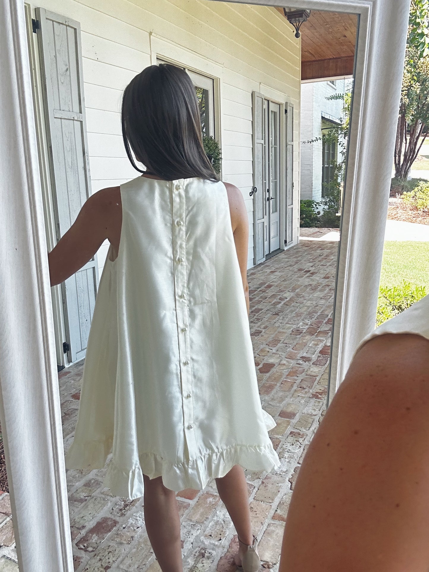 Ruffle Pearl Mini Dress