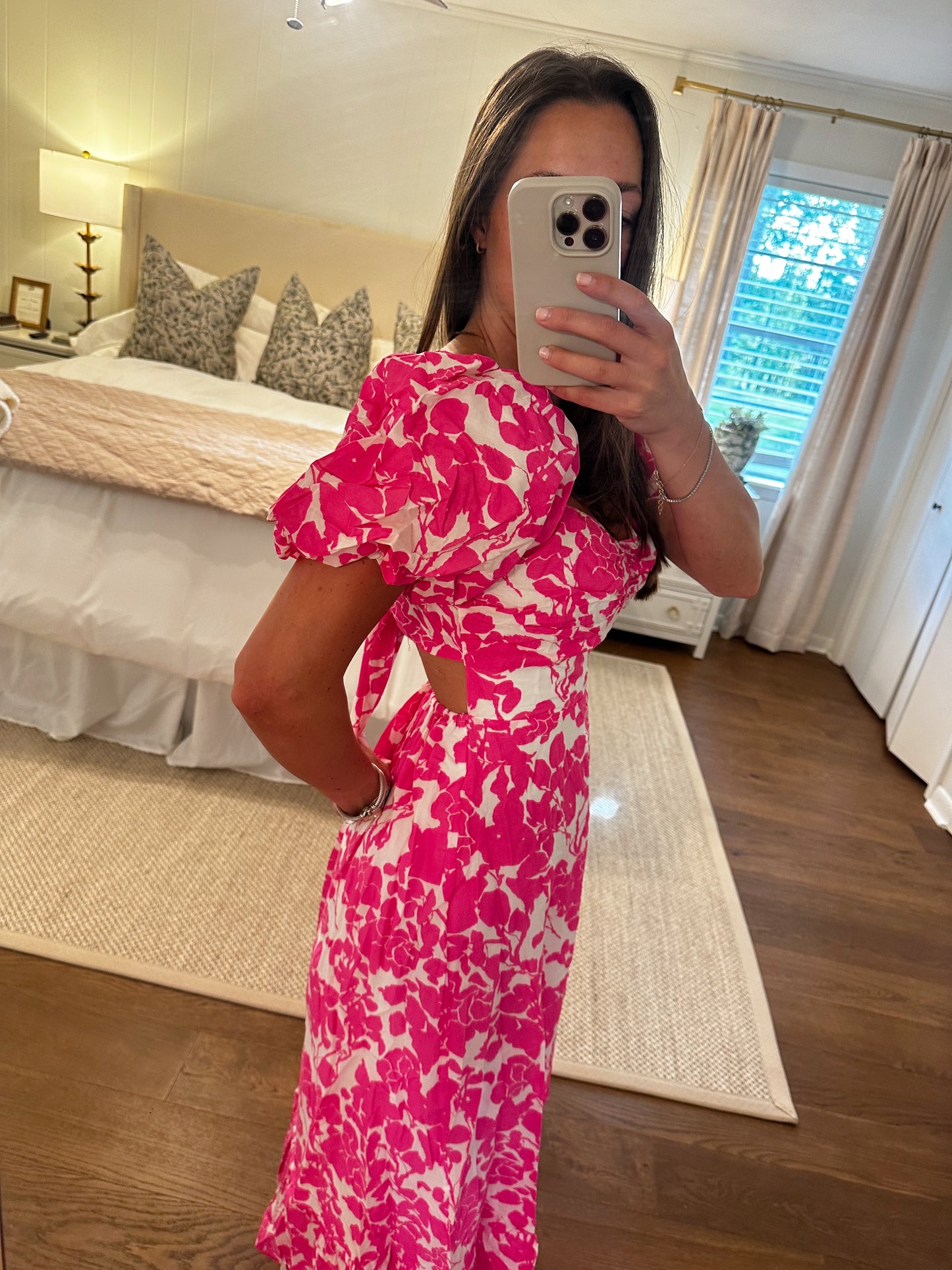 Fuchsia Floral Print Maxi