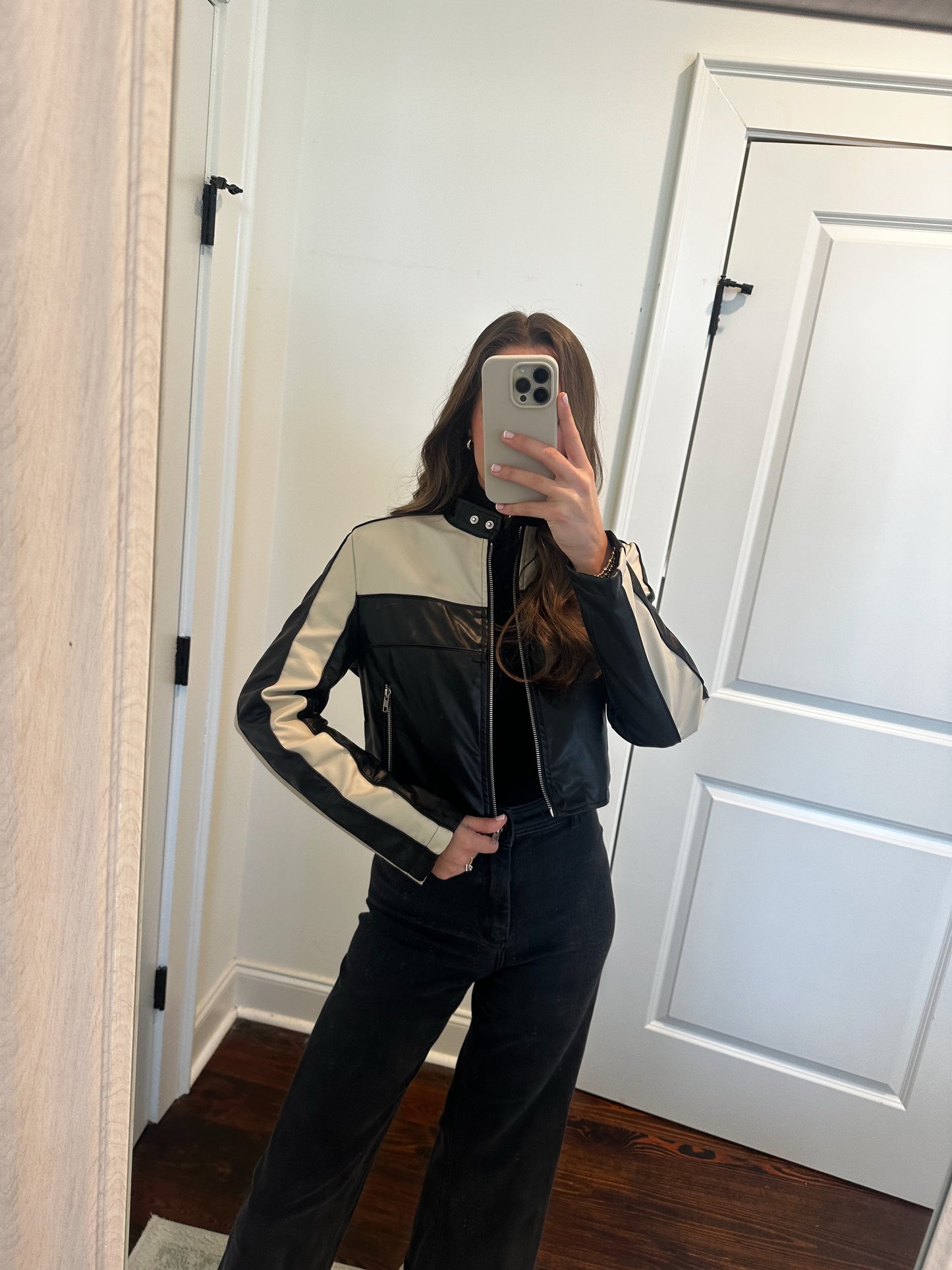 Color Block Cropped Jacket
