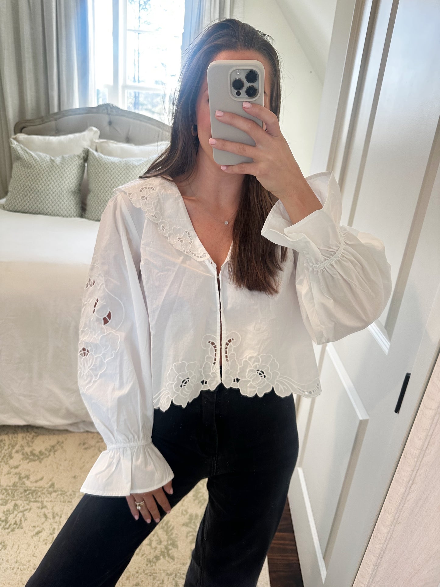 Eyelet Detailed Blouse