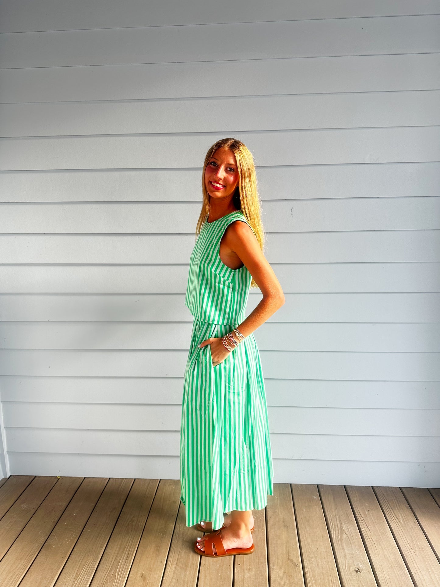 Clara Striped Set - Green