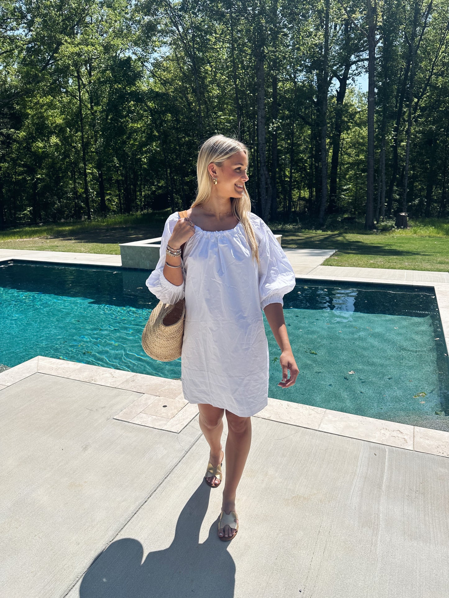 Pleat Detail Mini Dress