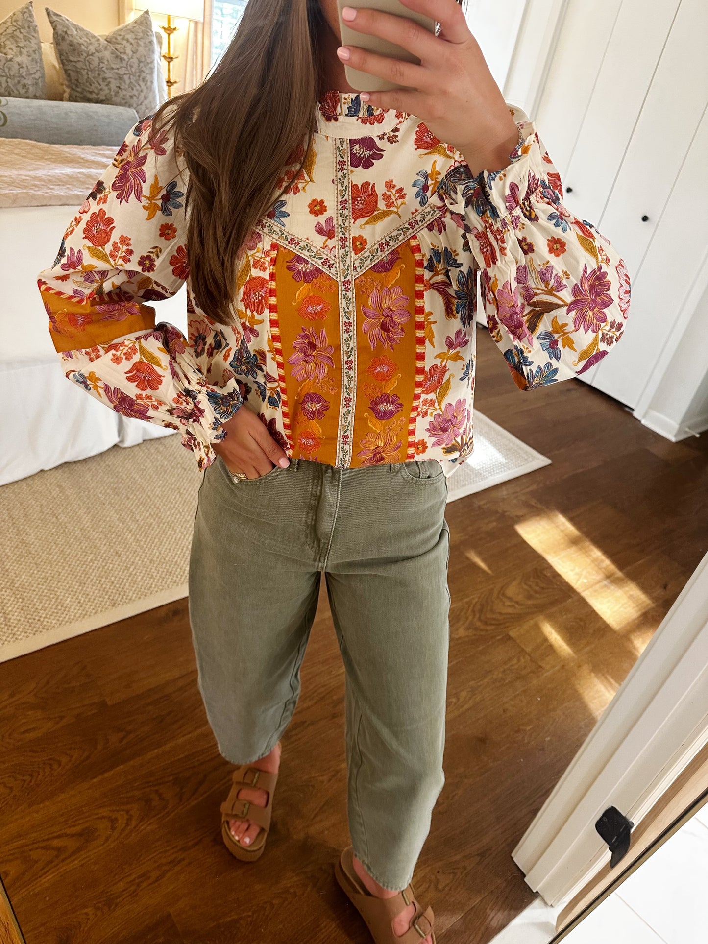 Olive Green Barrel Denim