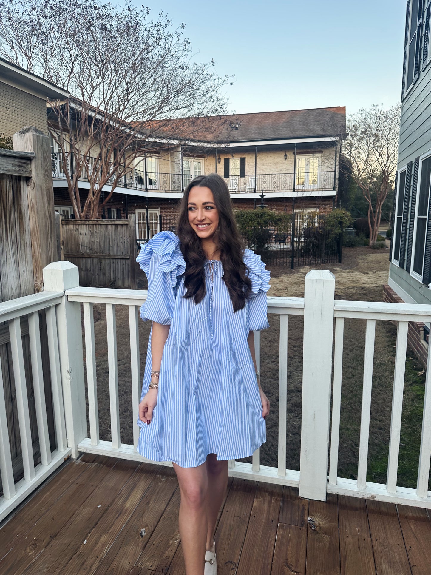 Sophia Striped Dress - Blue