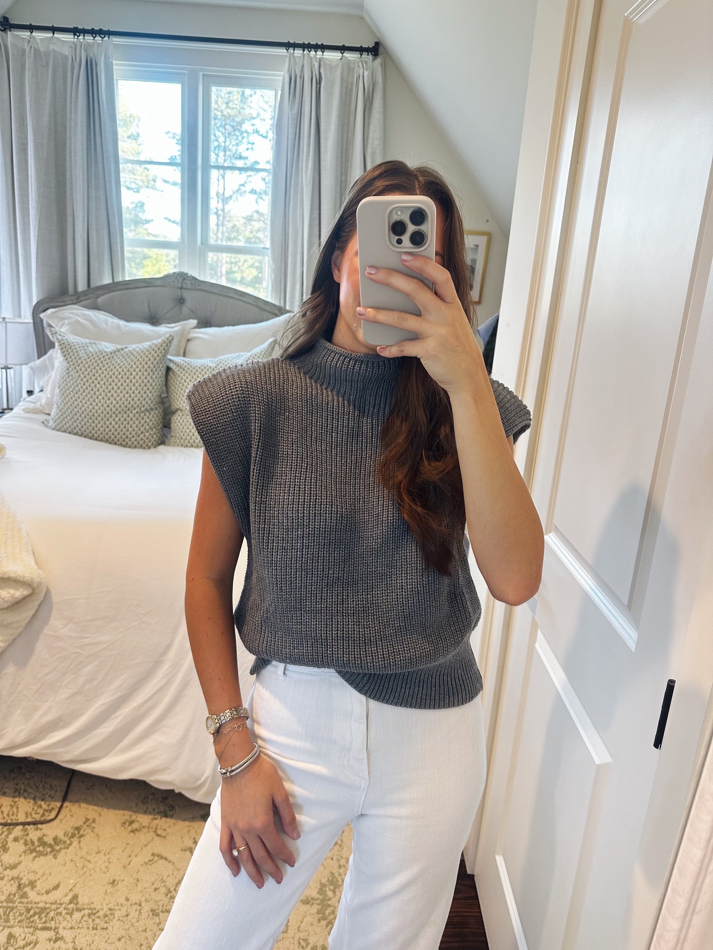 Olivia Knit Vest - Gray