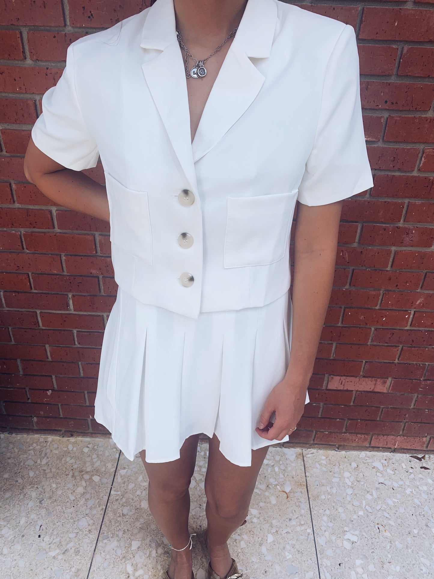 Laura Button Down Top - White
