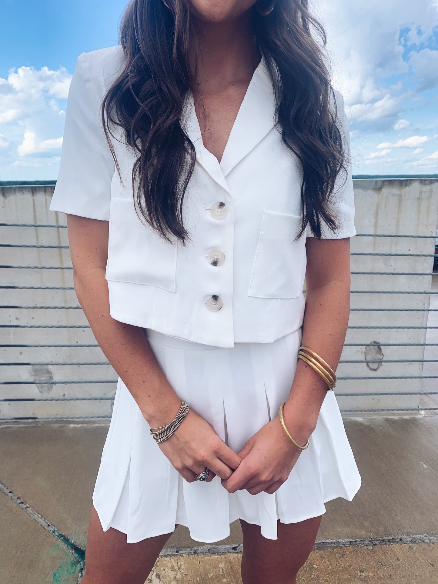 Laura Button Down Top - White