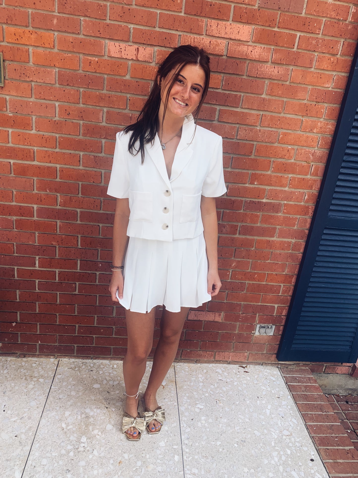 Laura Button Down Top - White