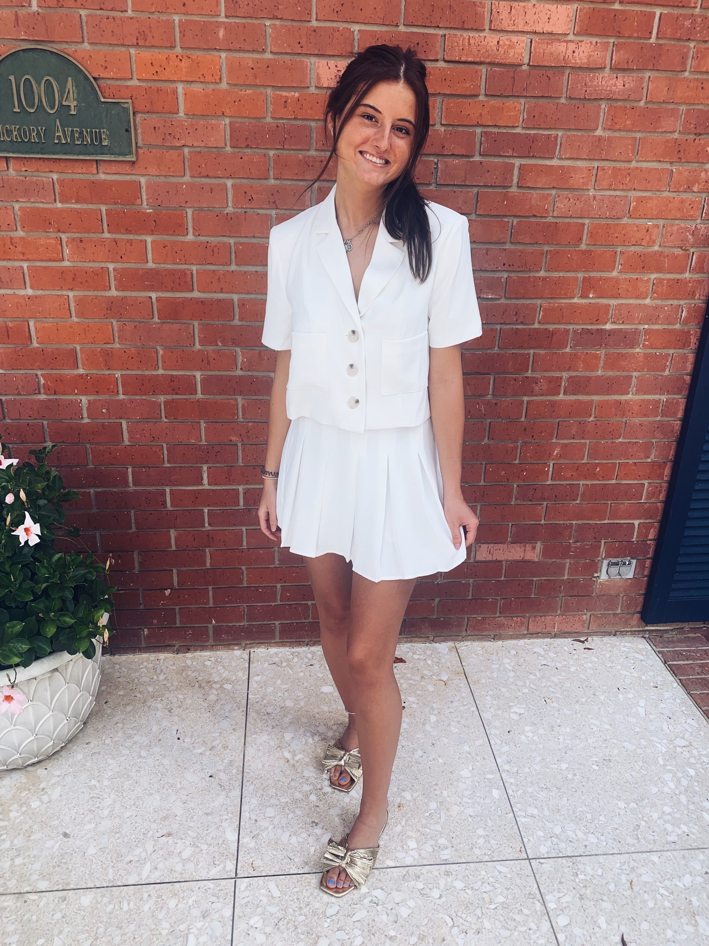 Laura Button Down Top - White