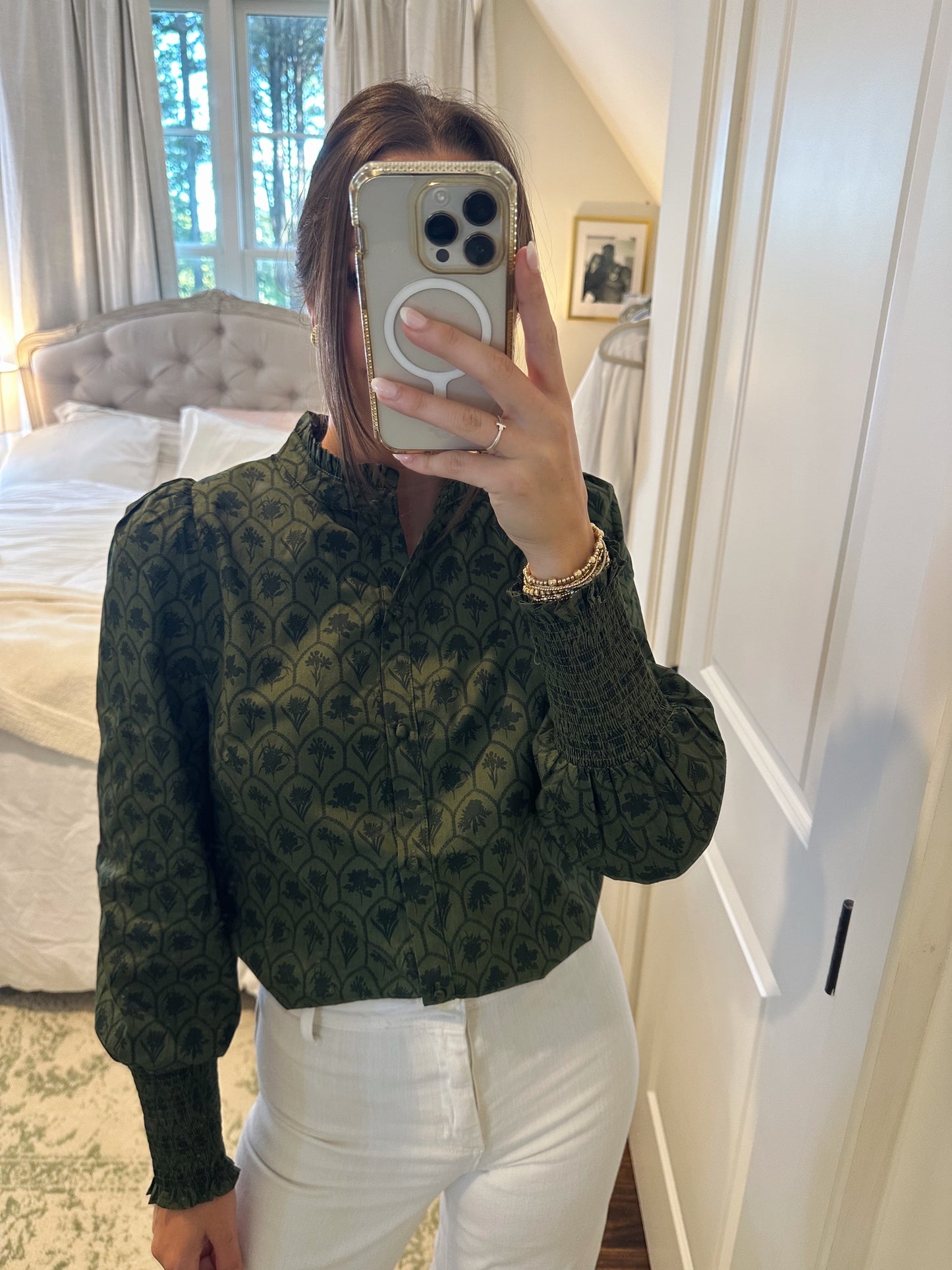 Perry Green Floral Blouse