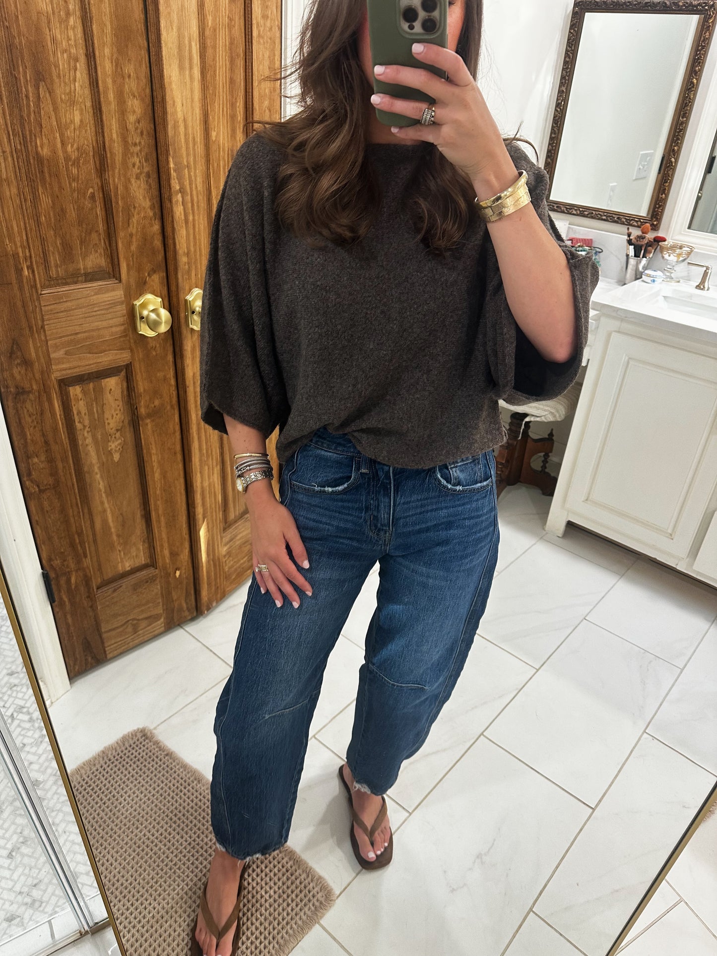 Brown Knit Top