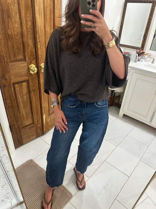 Brown Knit Top