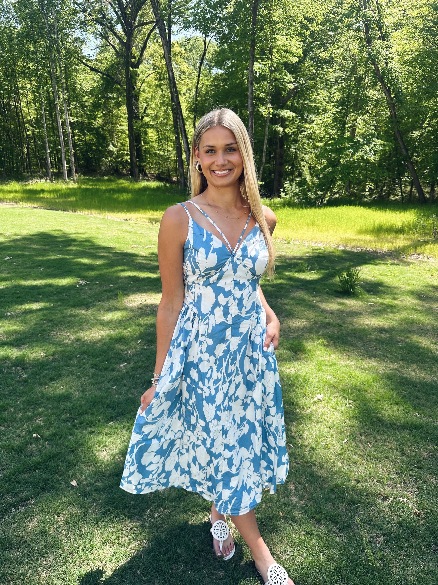 Blue Floral Maxi Dress