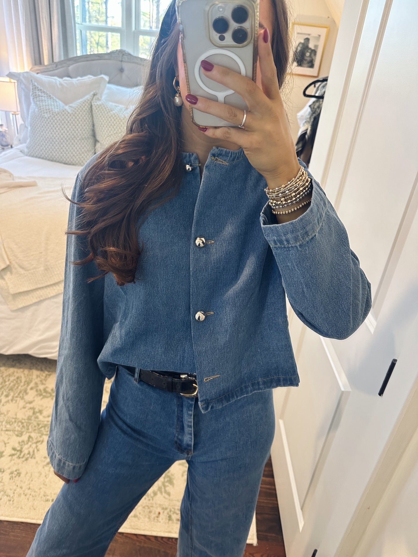 Denim Button Down Top