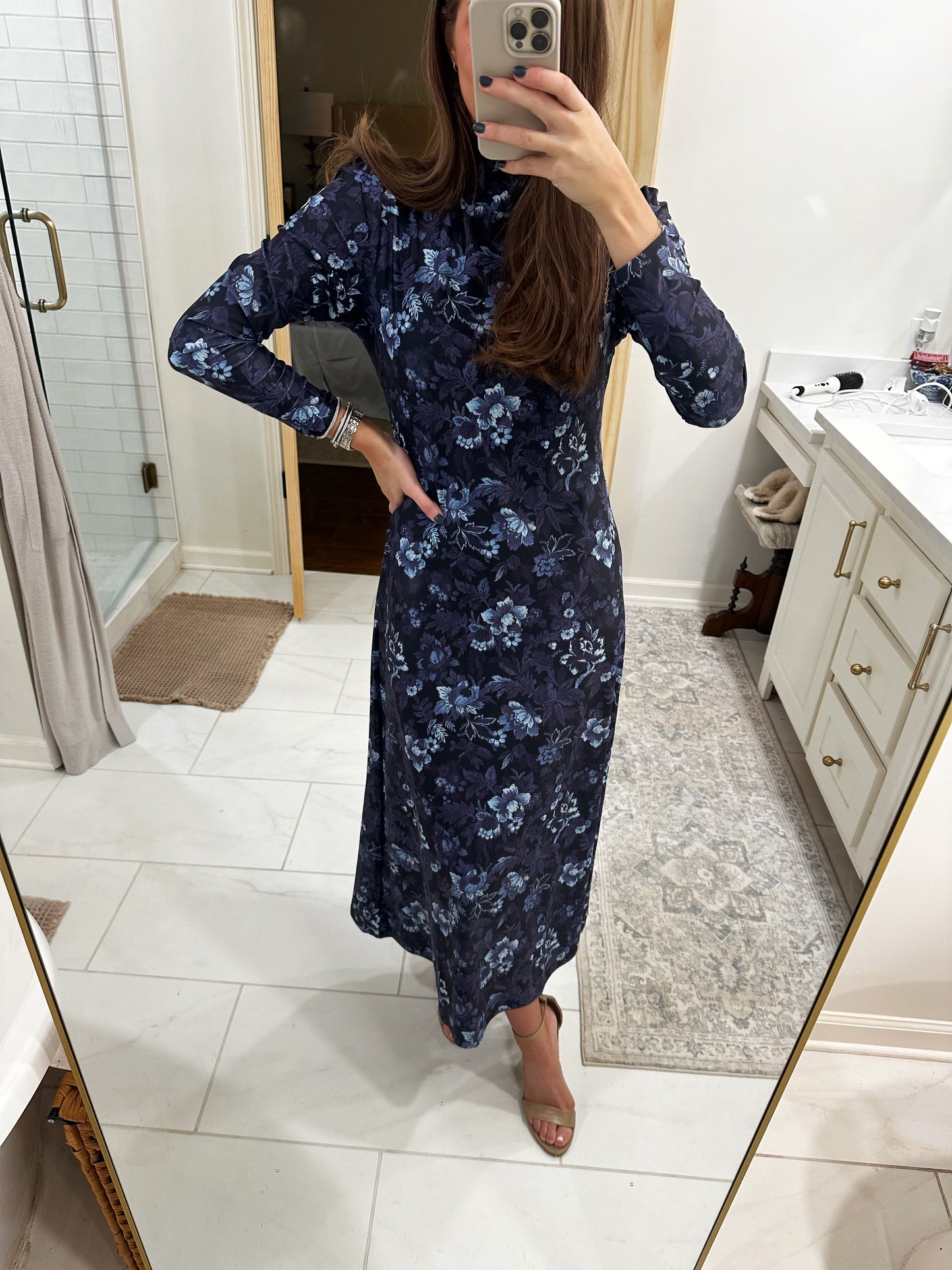 Navy Floral Maxi Dress