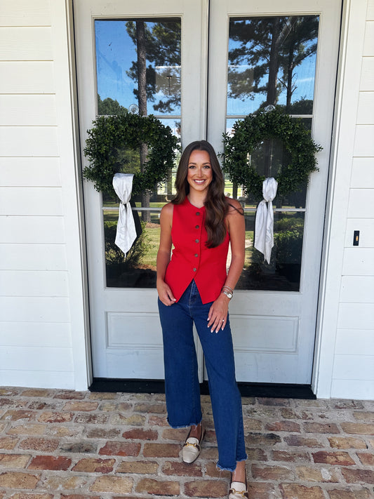 Scarlet Buttoned Vest