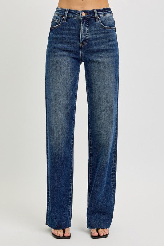 Risen Tummy Control High Rise Straight Jeans