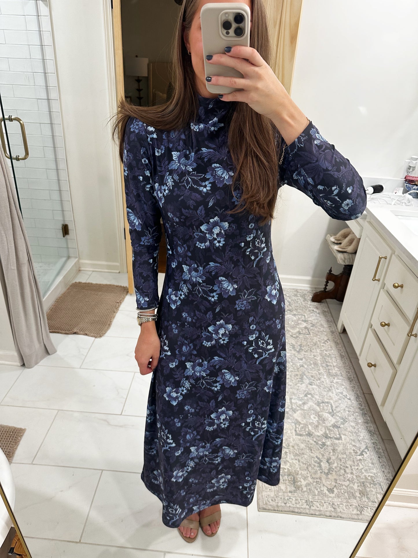 Navy Floral Maxi Dress