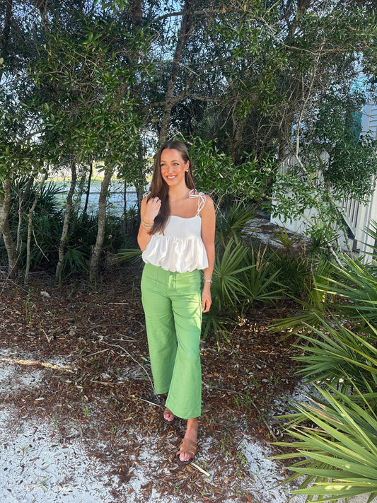 Green Cropped Pant