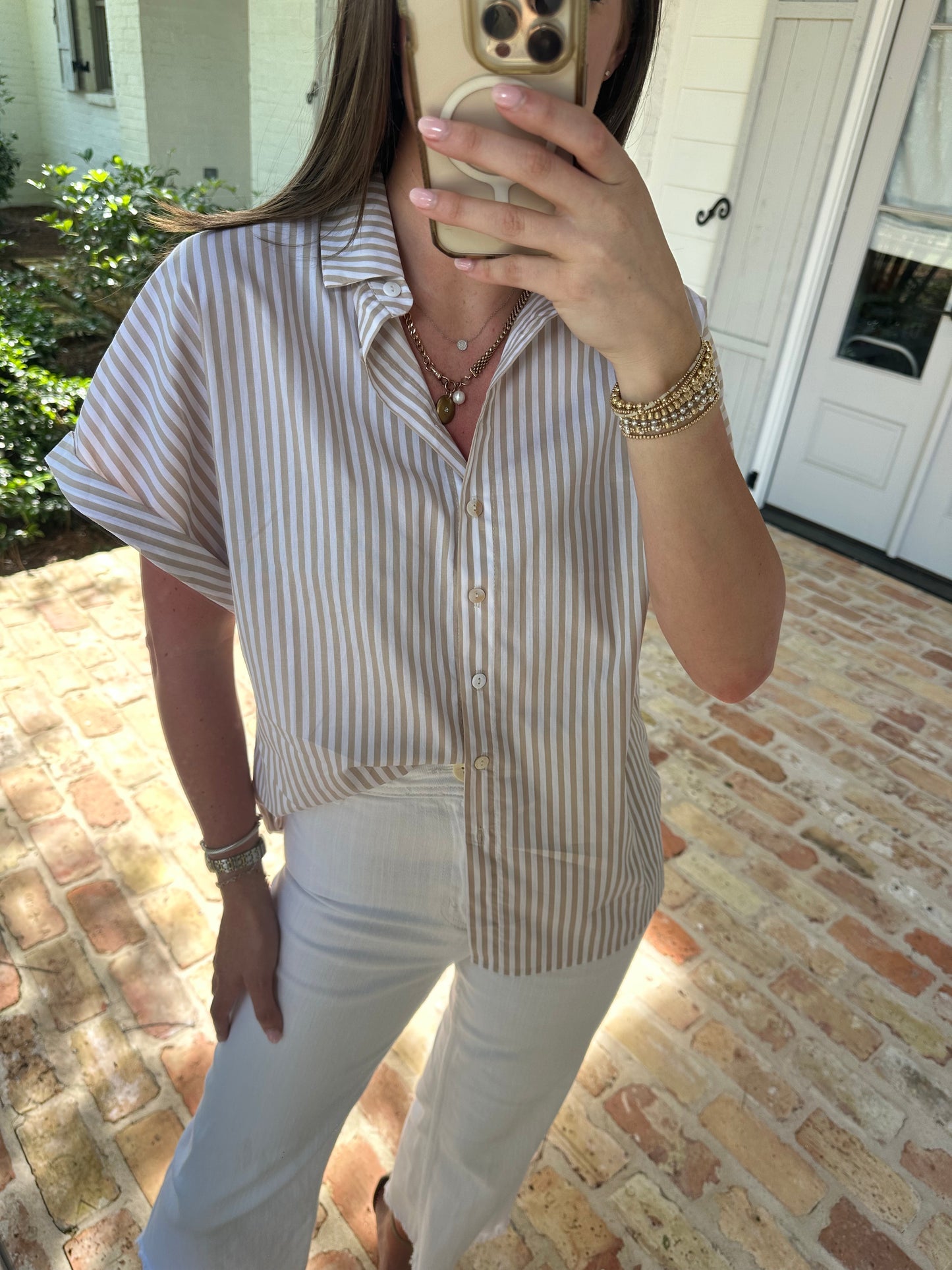 Neutral Striped Top