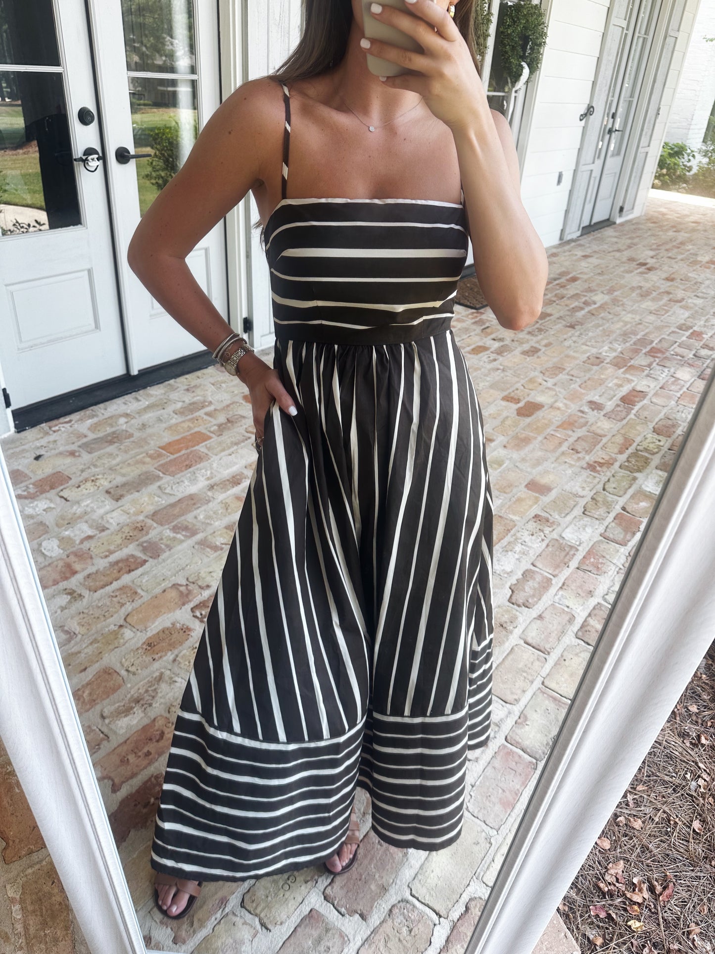 Autumn Striped Maxi Dress