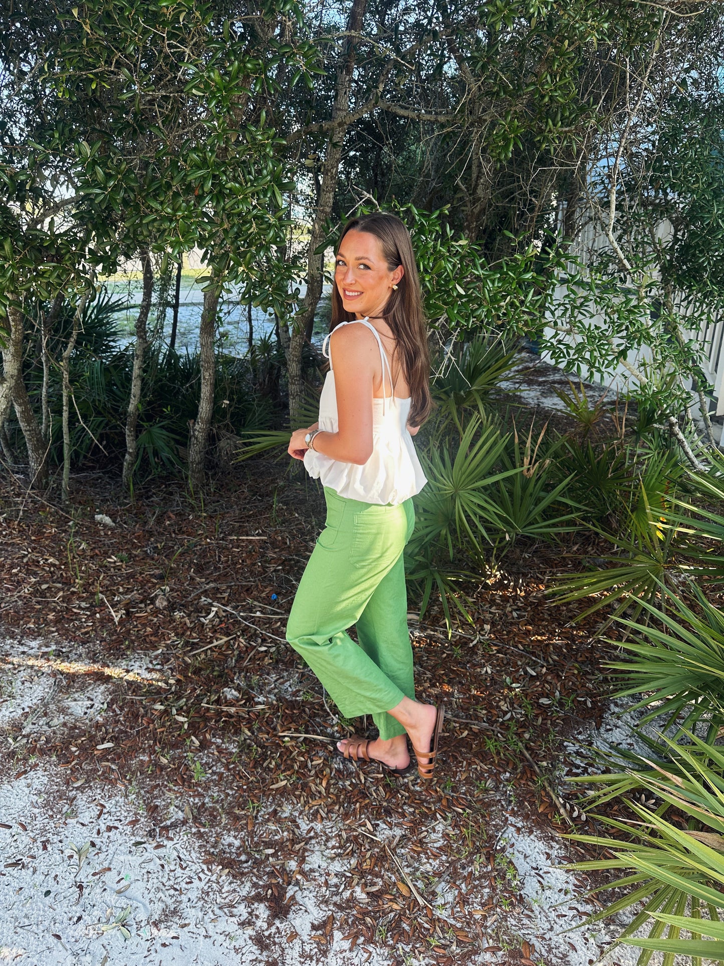 Green Cropped Pant