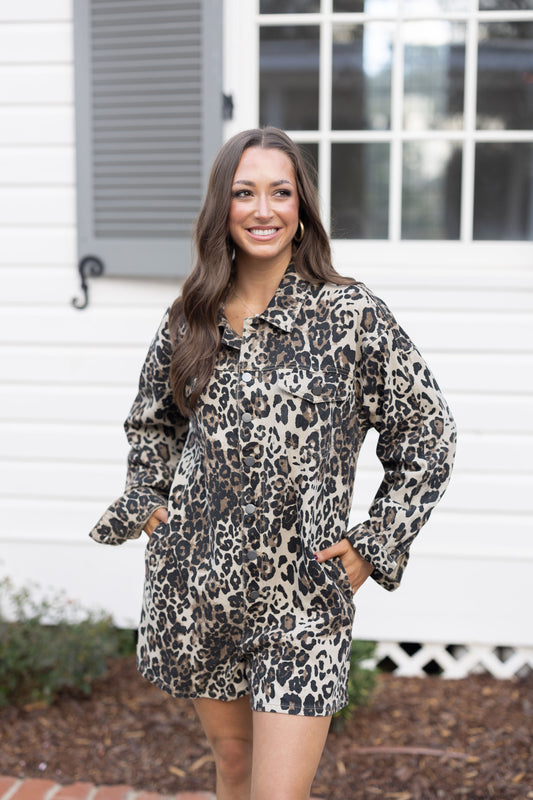 Leopard Printed Romper