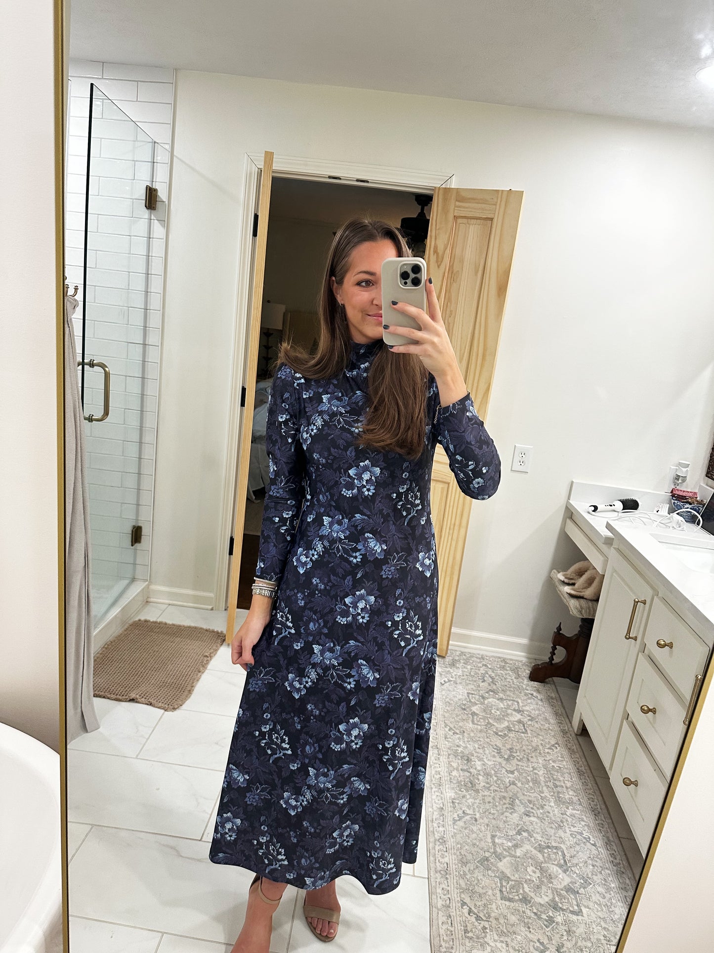 Navy Floral Maxi Dress