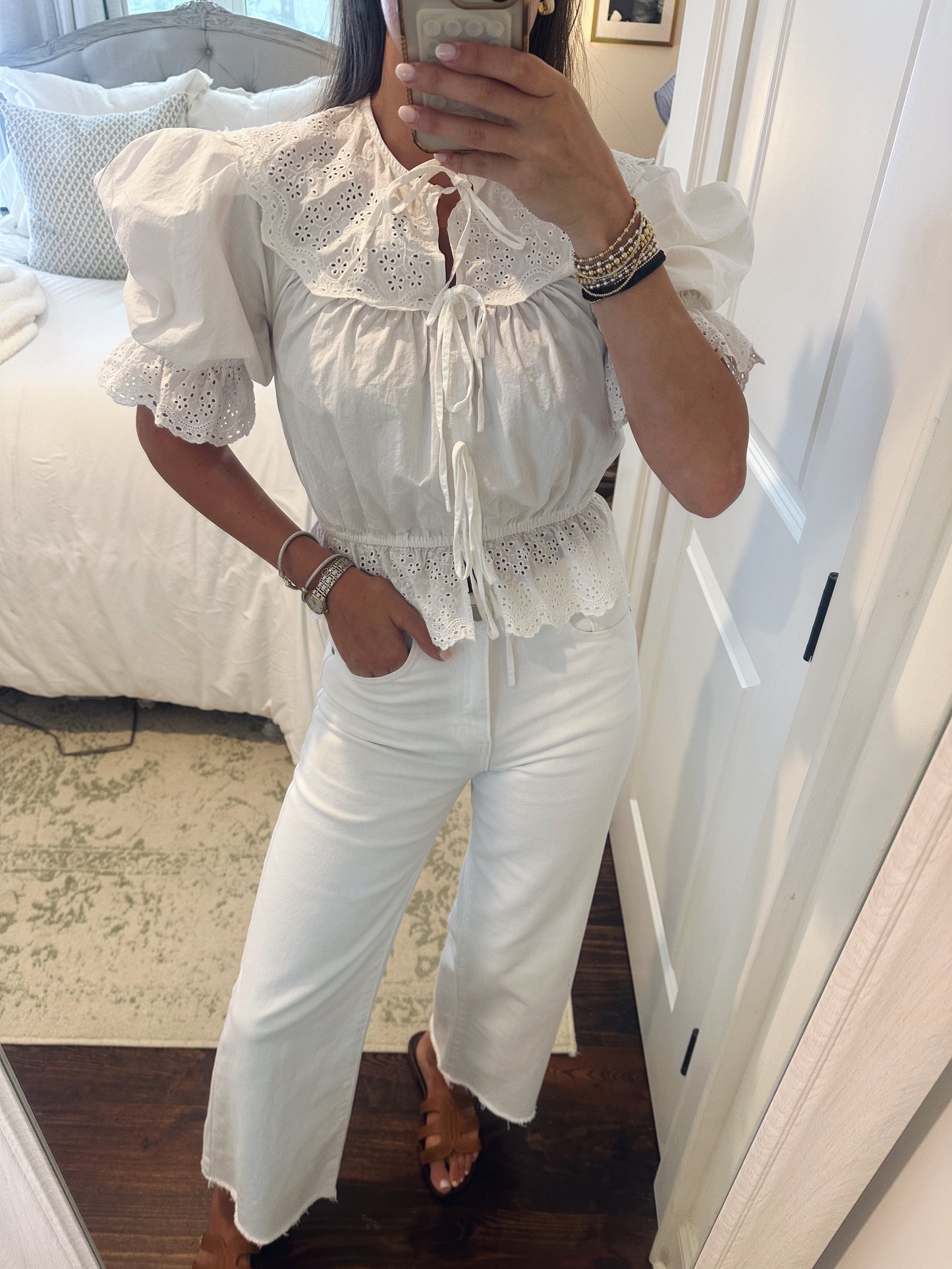 Sofie Embroidered Blouse - White