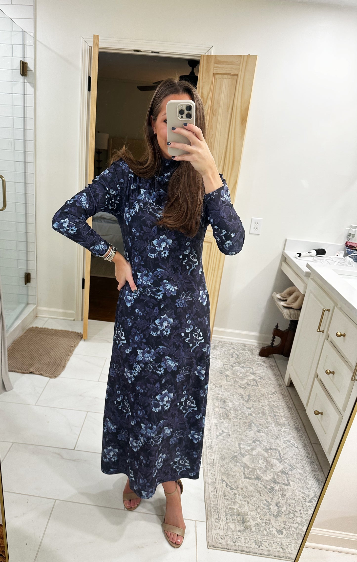 Navy Floral Maxi Dress