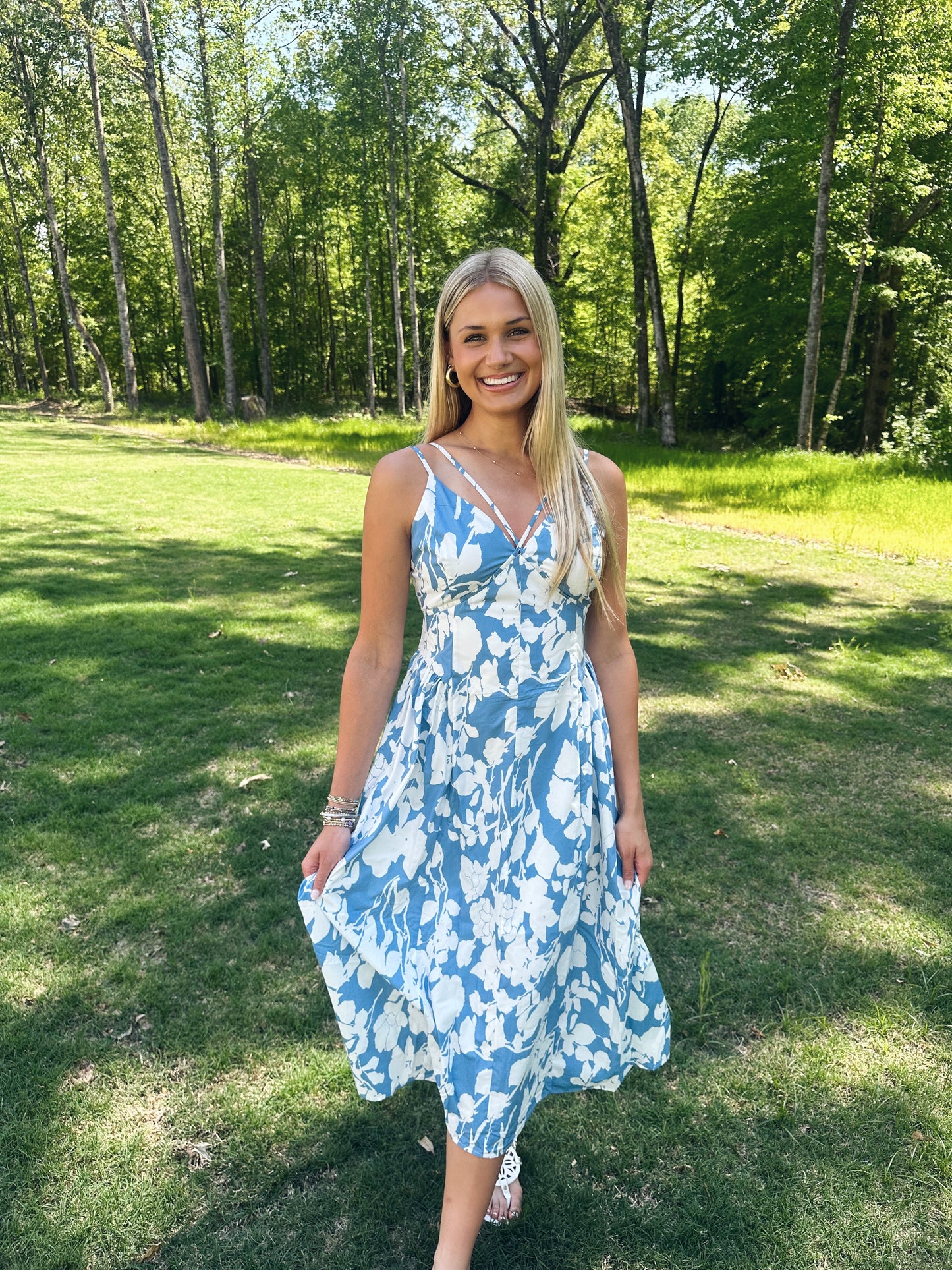 Blue Floral Maxi Dress