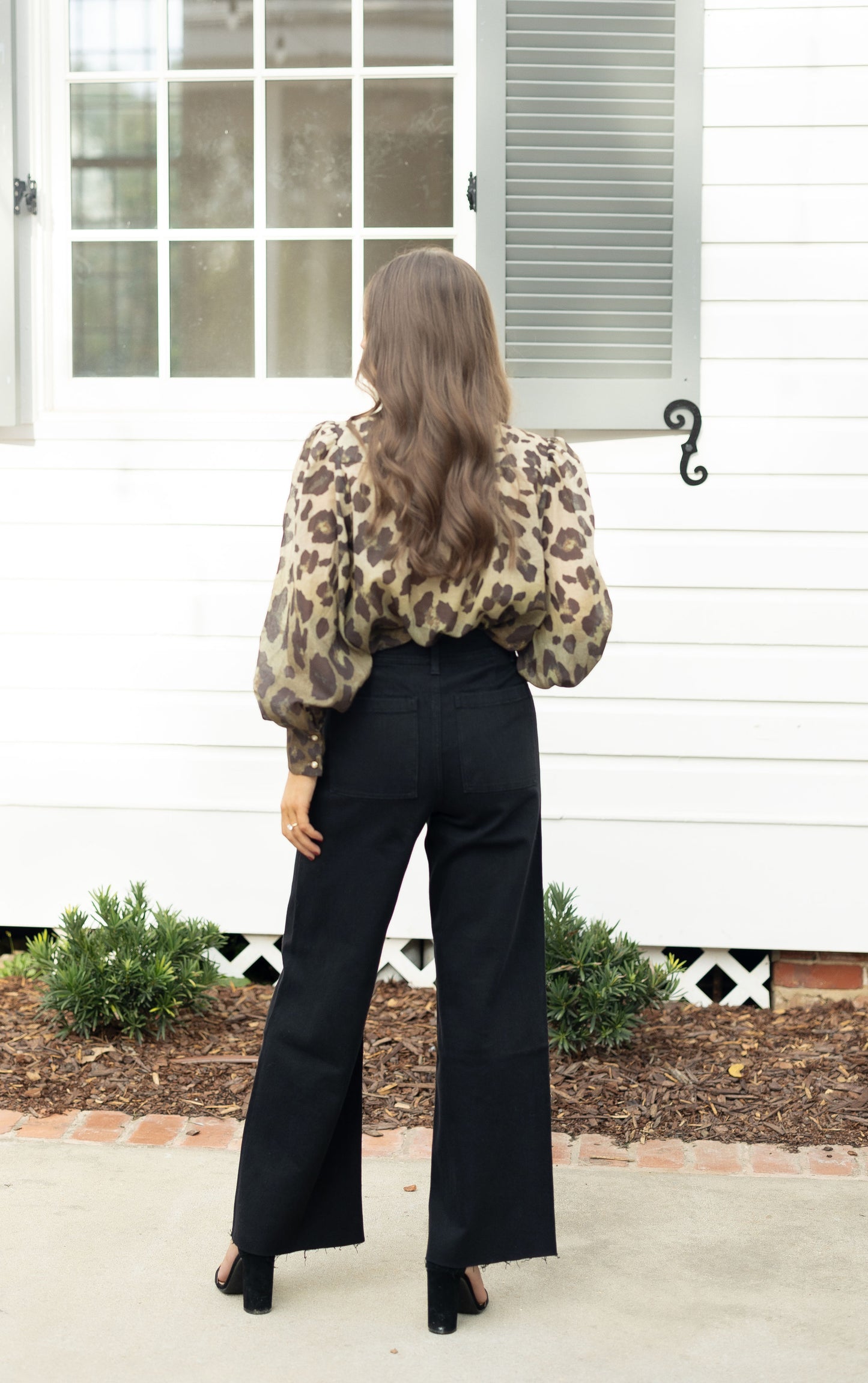 Leopard Bow Tie Button Down