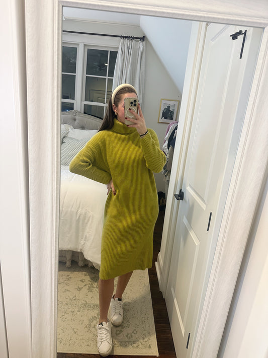 Turtleneck Midi Sweater Dress