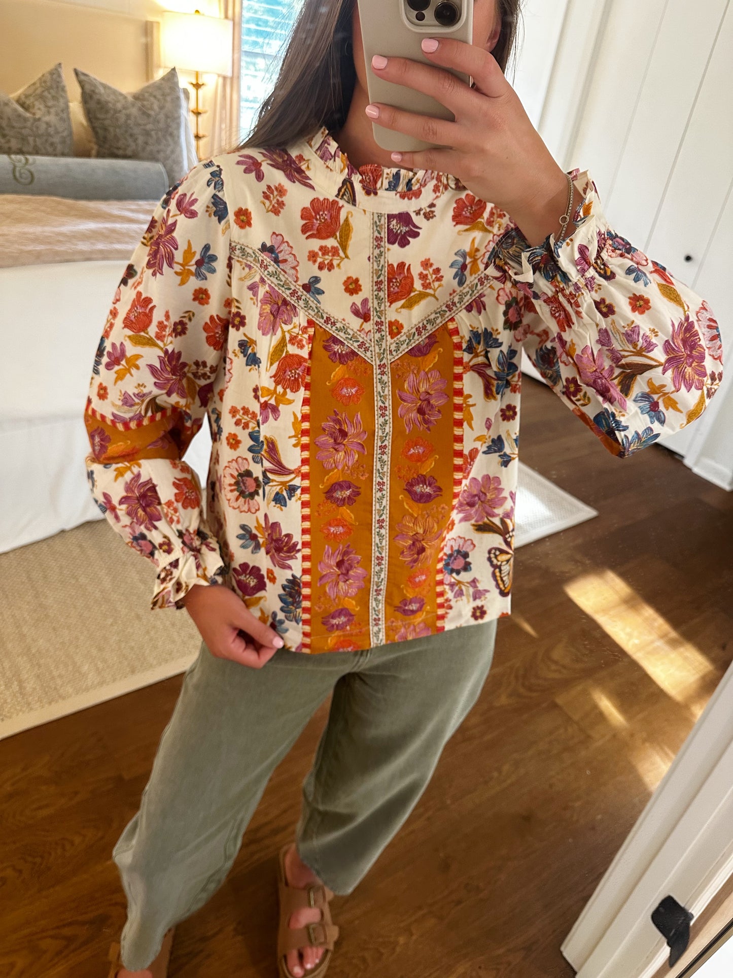 Ivory Floral Print Top