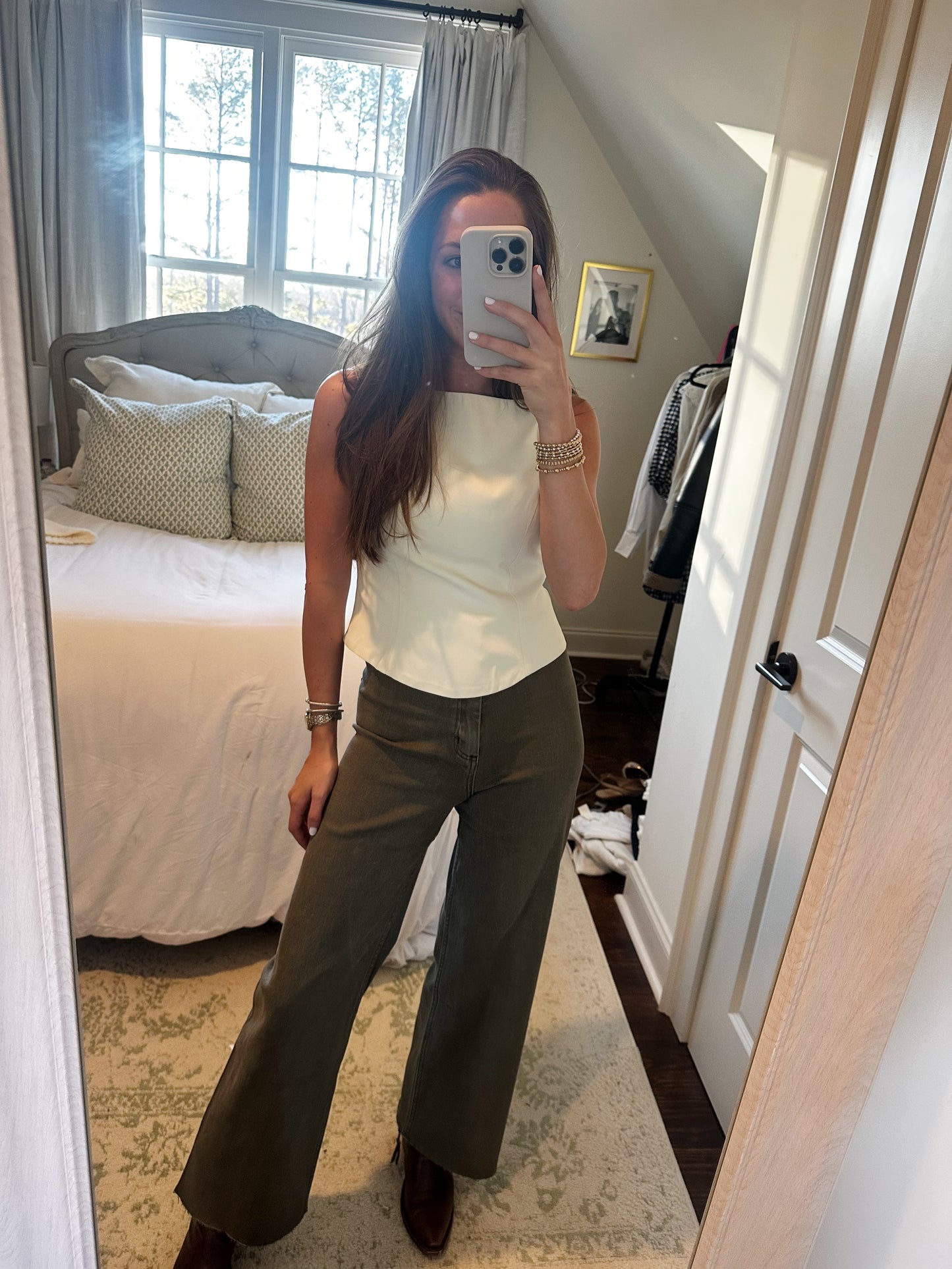 Straight Leg Denim - Olive