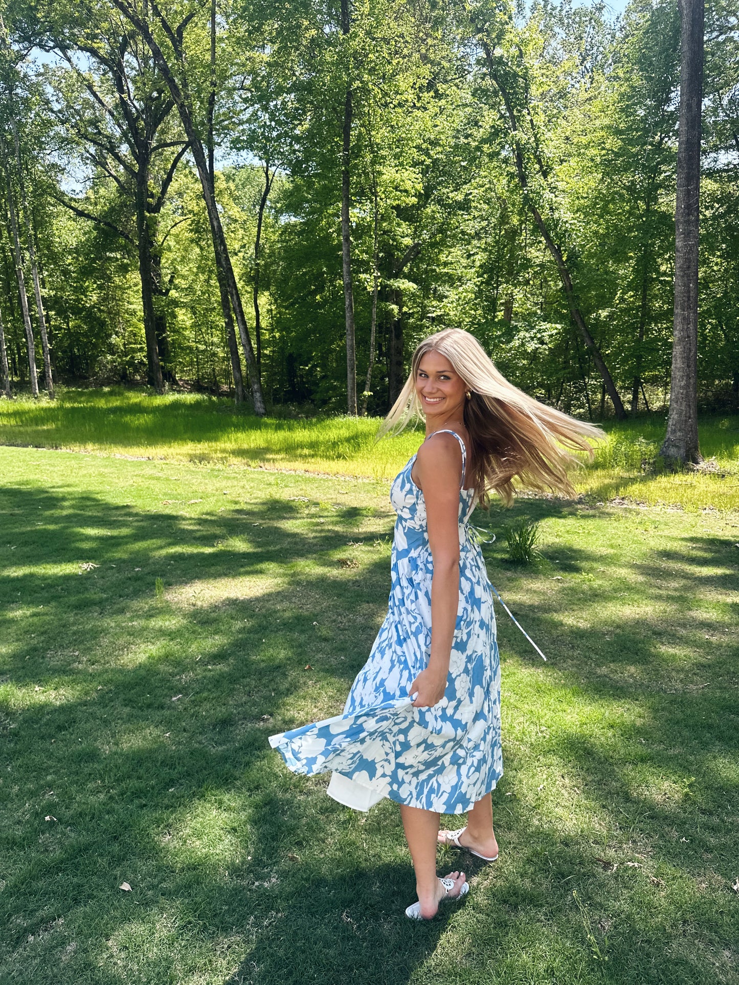 Blue Floral Maxi Dress