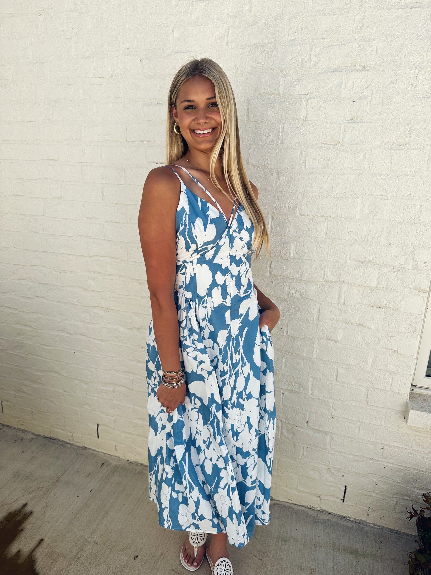 Blue Floral Maxi Dress