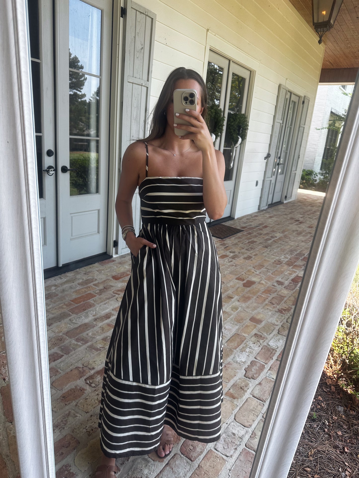 Autumn Striped Maxi Dress