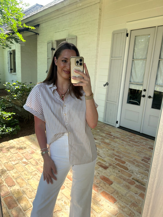 Neutral Striped Top