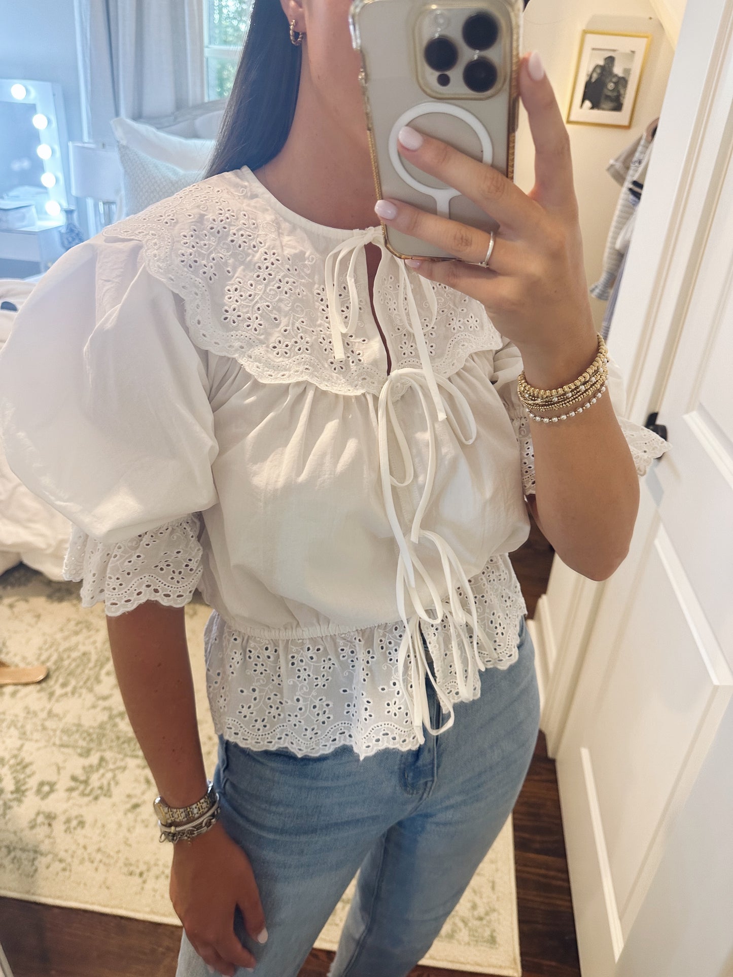 Sofie Embroidered Blouse - White