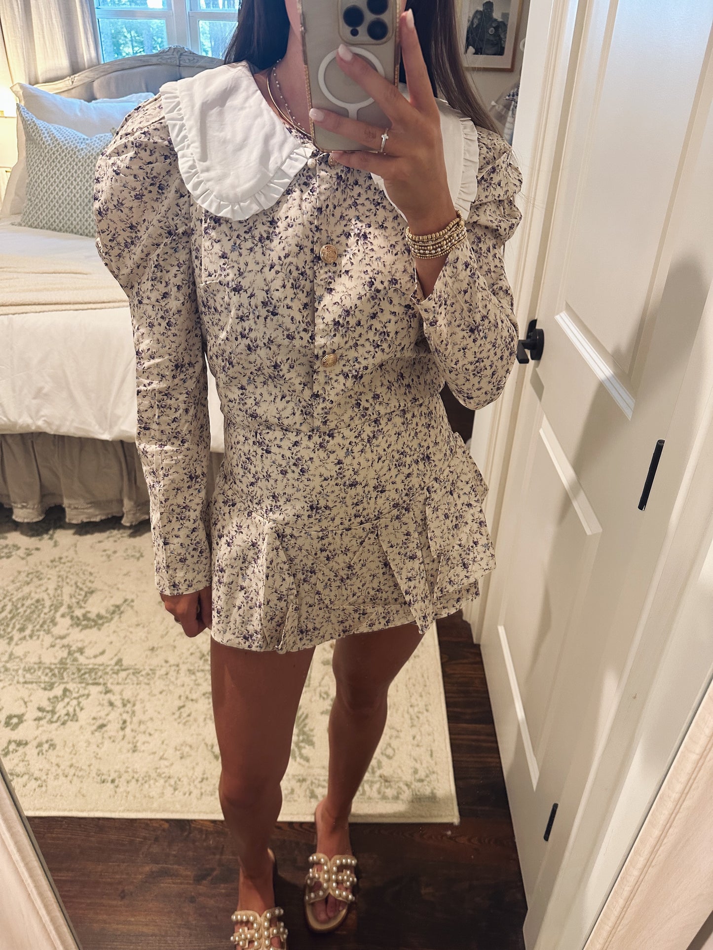 Charlotte Floral Top w Collar