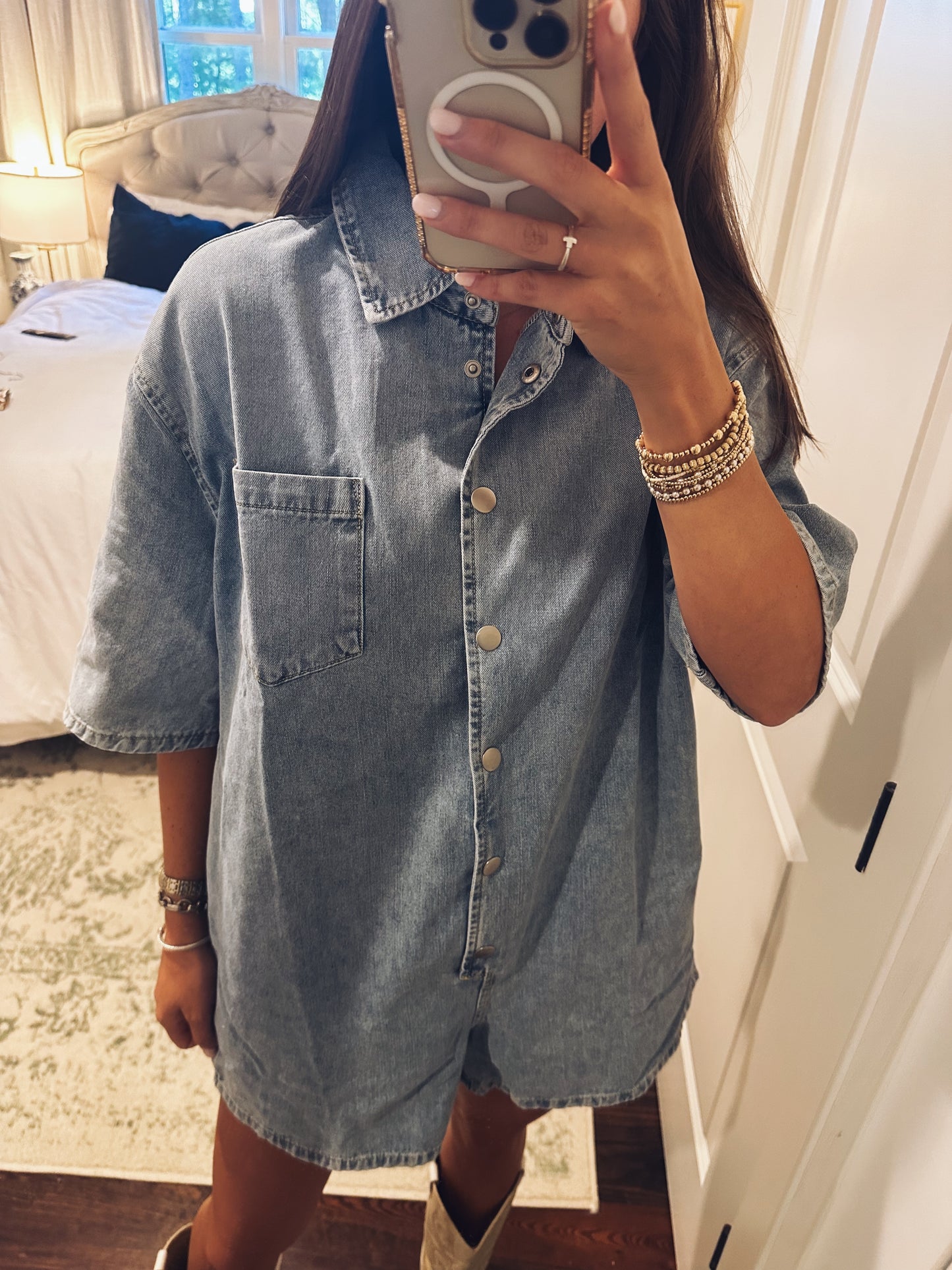 Callie Denim Romper