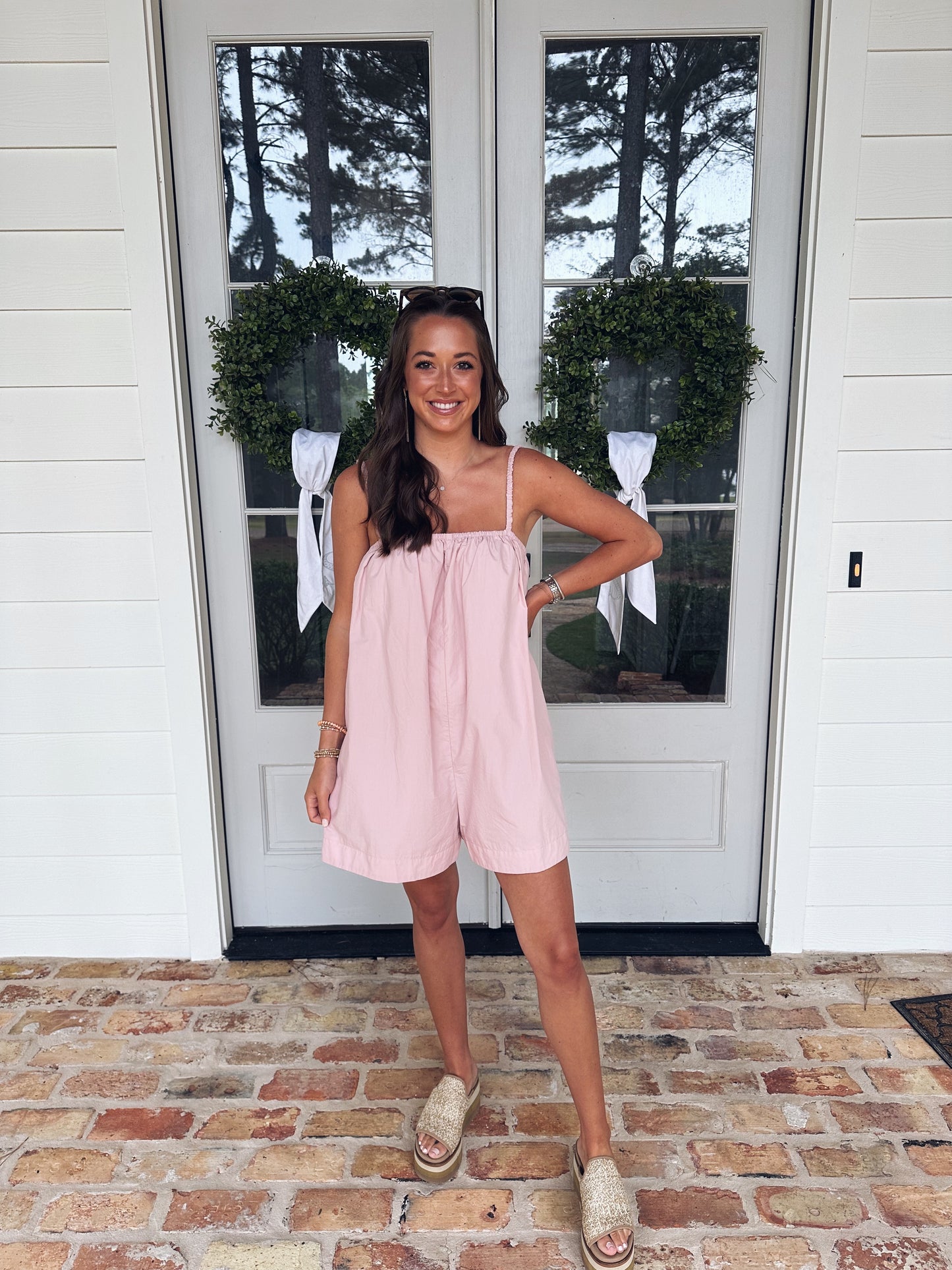 Leah Romper - Pale Pink