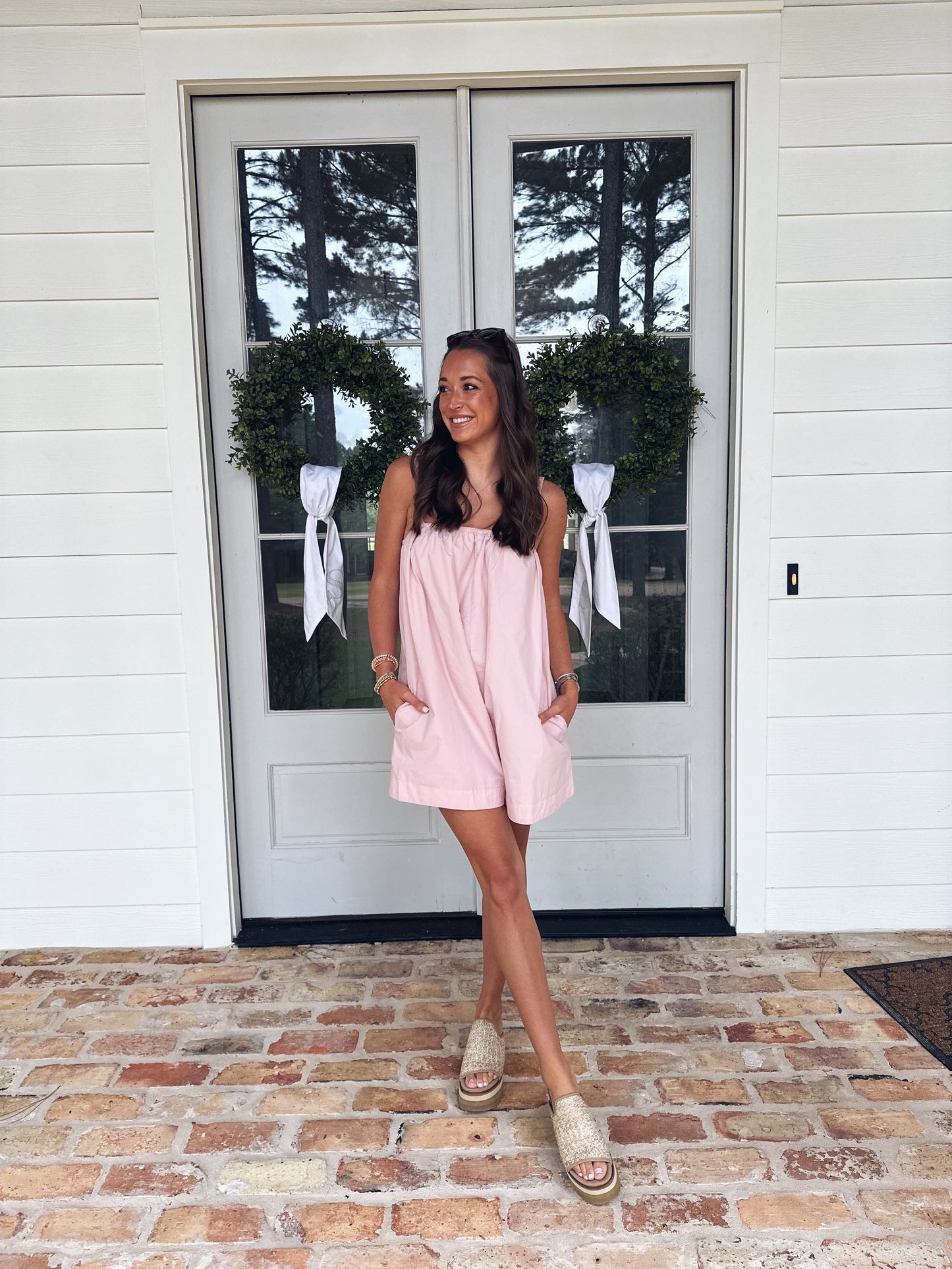 Leah Romper - Pale Pink