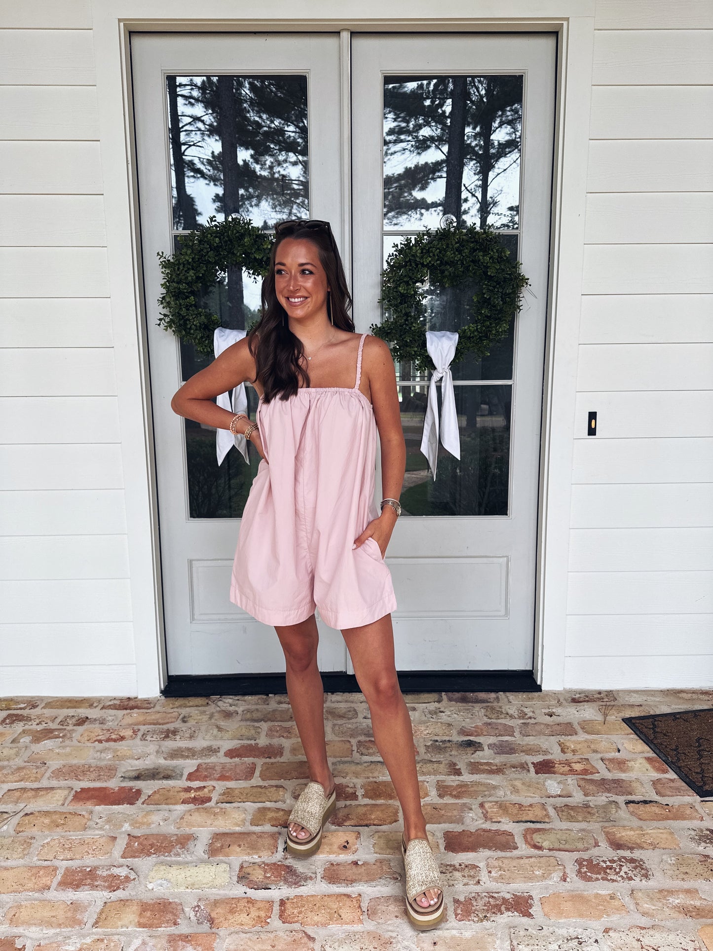 Leah Romper - Pale Pink